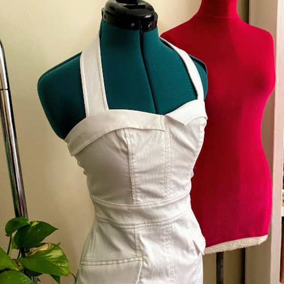 French Connection white halter dress size 2 - Picture 12 of 12